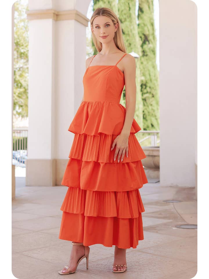 Strut & Bolt - Vendita all'ingrosso Vestito - Donna - Maxi abito in popeline a strati con pieghe miste10