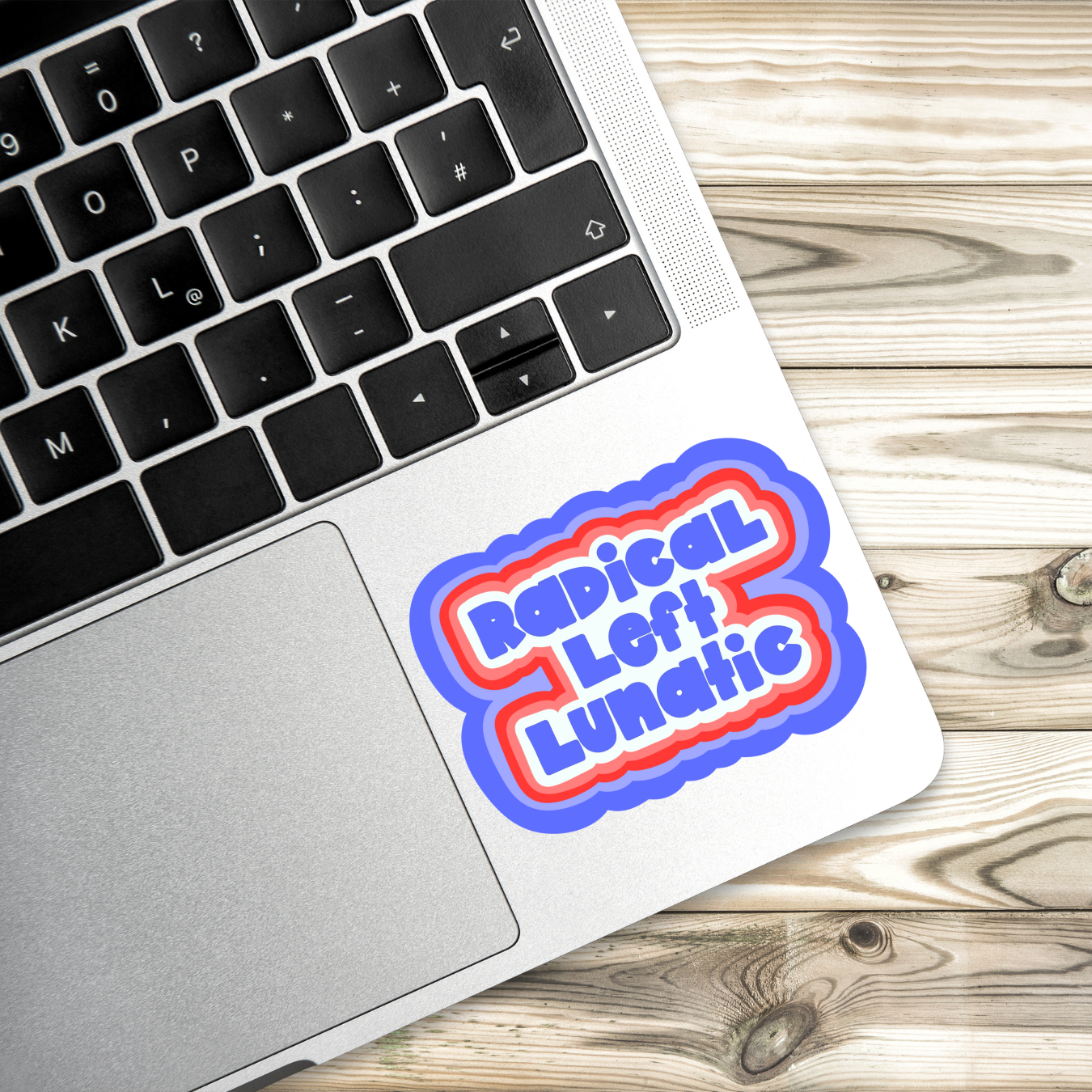 Atomic Cactus Stickers - Wholesale Sticker - Radical Left Lunatic Sticker | 2 Sizes Vinyl Sticker | Hand-Drawn | Red White & Blue | Ironic Political Humor | Progressive Sticker2