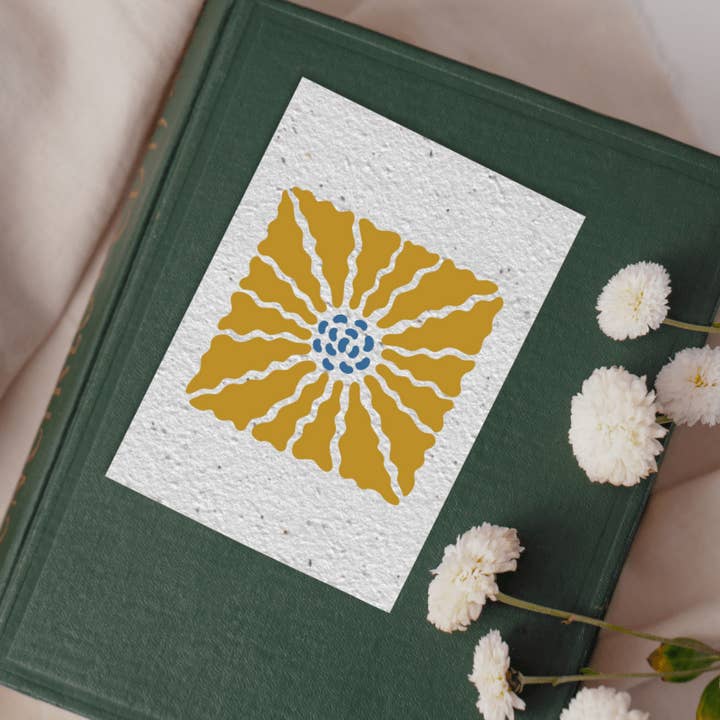Mamie Bohéme - Vendita all'ingrosso Cartoline - Cartolina per piantare «Fiori astratti 4"