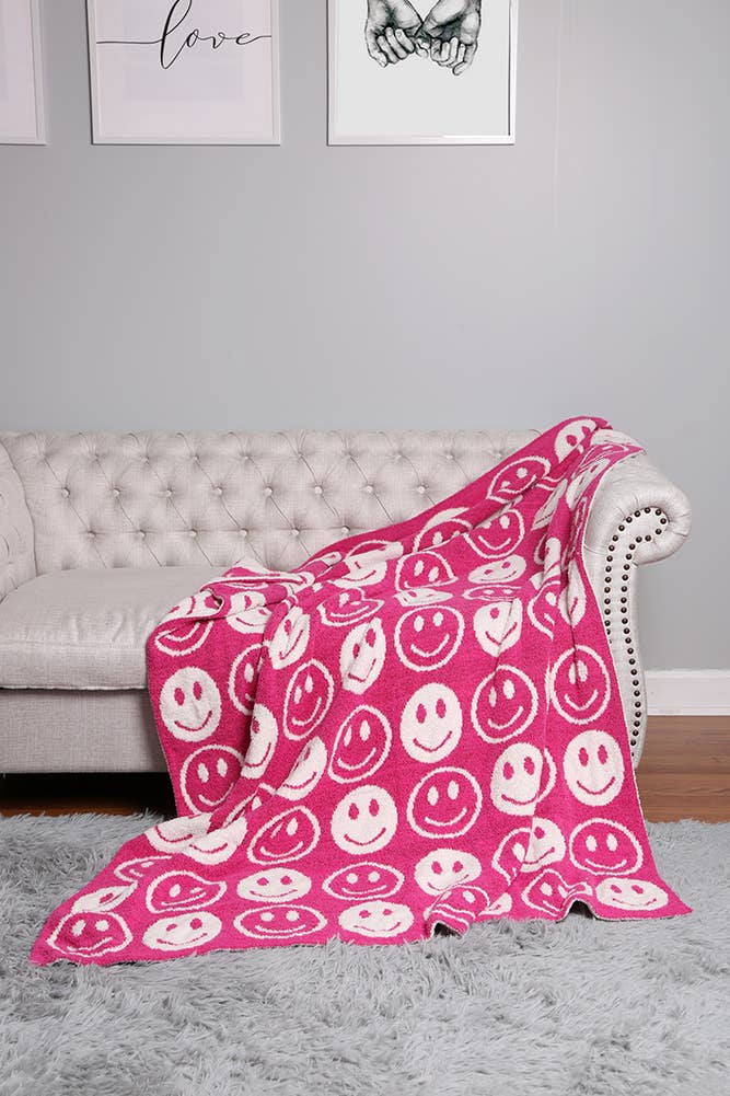 Hana - Wholesale Throw Blanket - Luxury Soft Happy Face Throw Blanket10