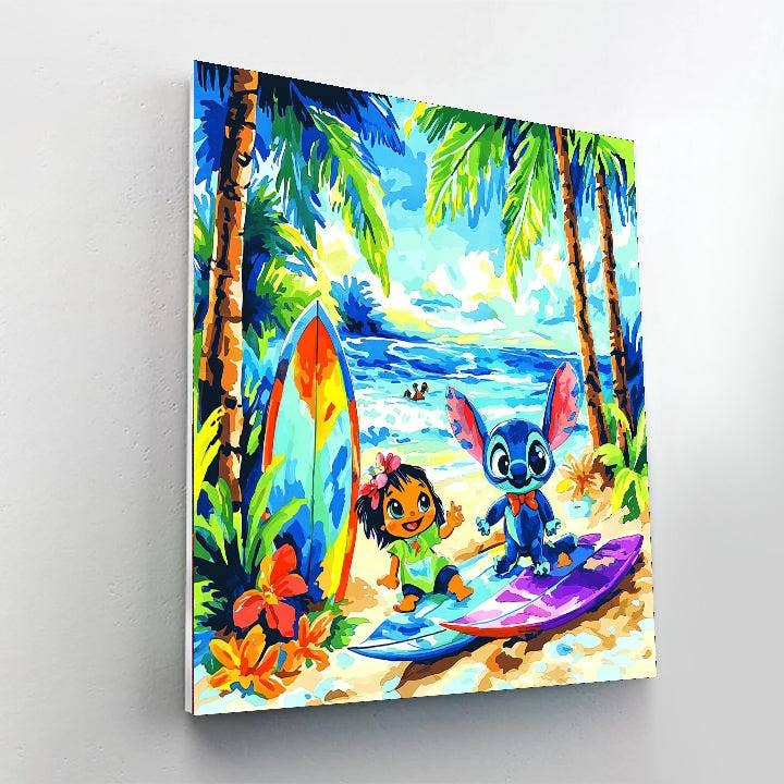 Artistry Rack - Wholesale DIY Craft Kit - Lilo and Stitch Ohana Adventure - Disney Inspired DIY Painting By Numbers Kit