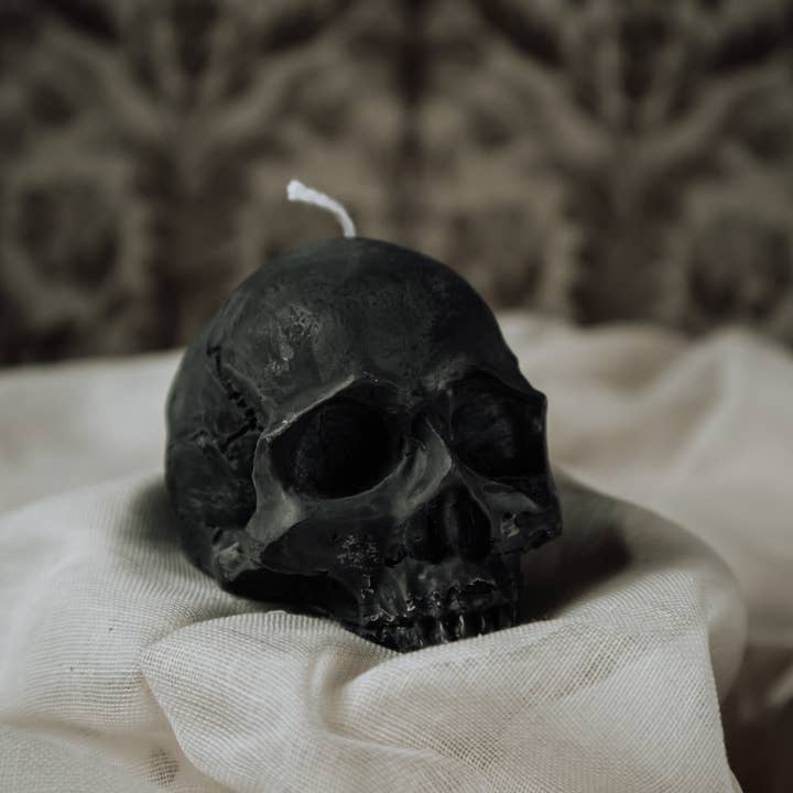 A Pleasant Thought - Wholesale Novelty Candle - Half Skull | Pillar Candle9
