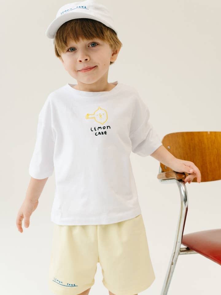 Camiseta Branca Oversized Lemon Cake por atacado de millawkids
