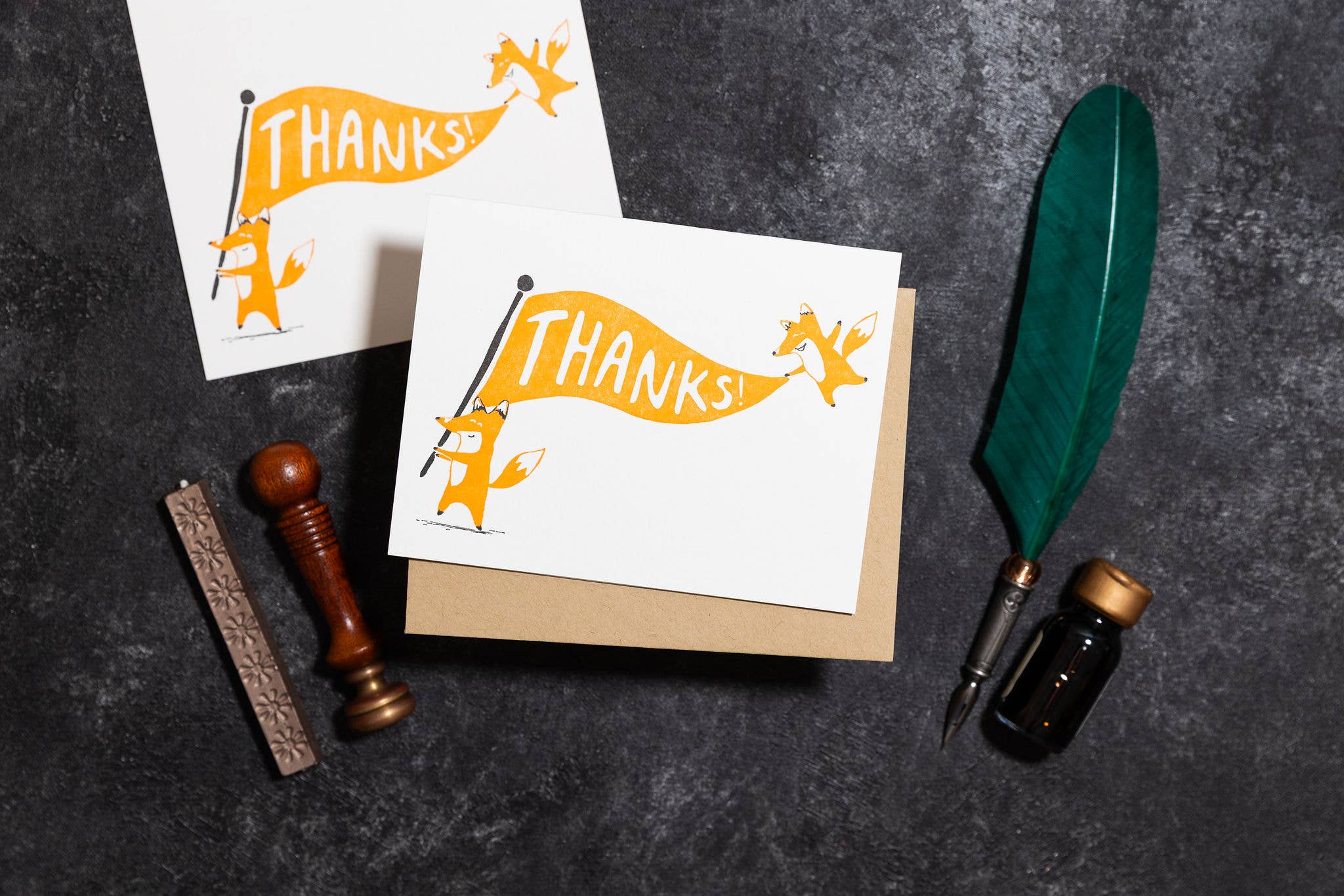 folio press & paperie - Wholesale Thank You Card - Foxy Thanks Card2