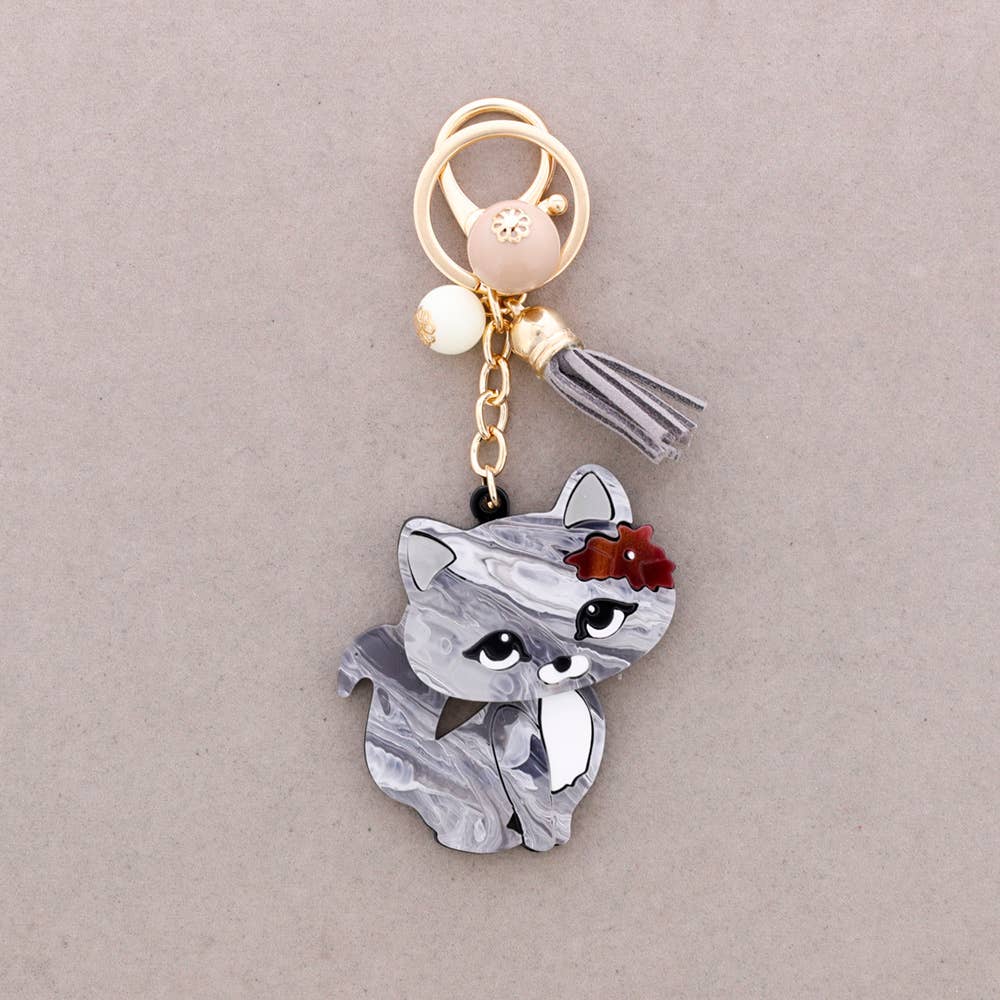 Sonata - Wholesale Snap Jewelry - Resin Cat Keychain0
