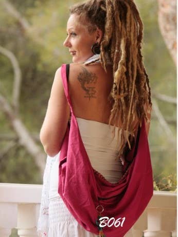 India tas van 100% katoen met houten kralen en rits voor wholesale door Mandala by Mallorca