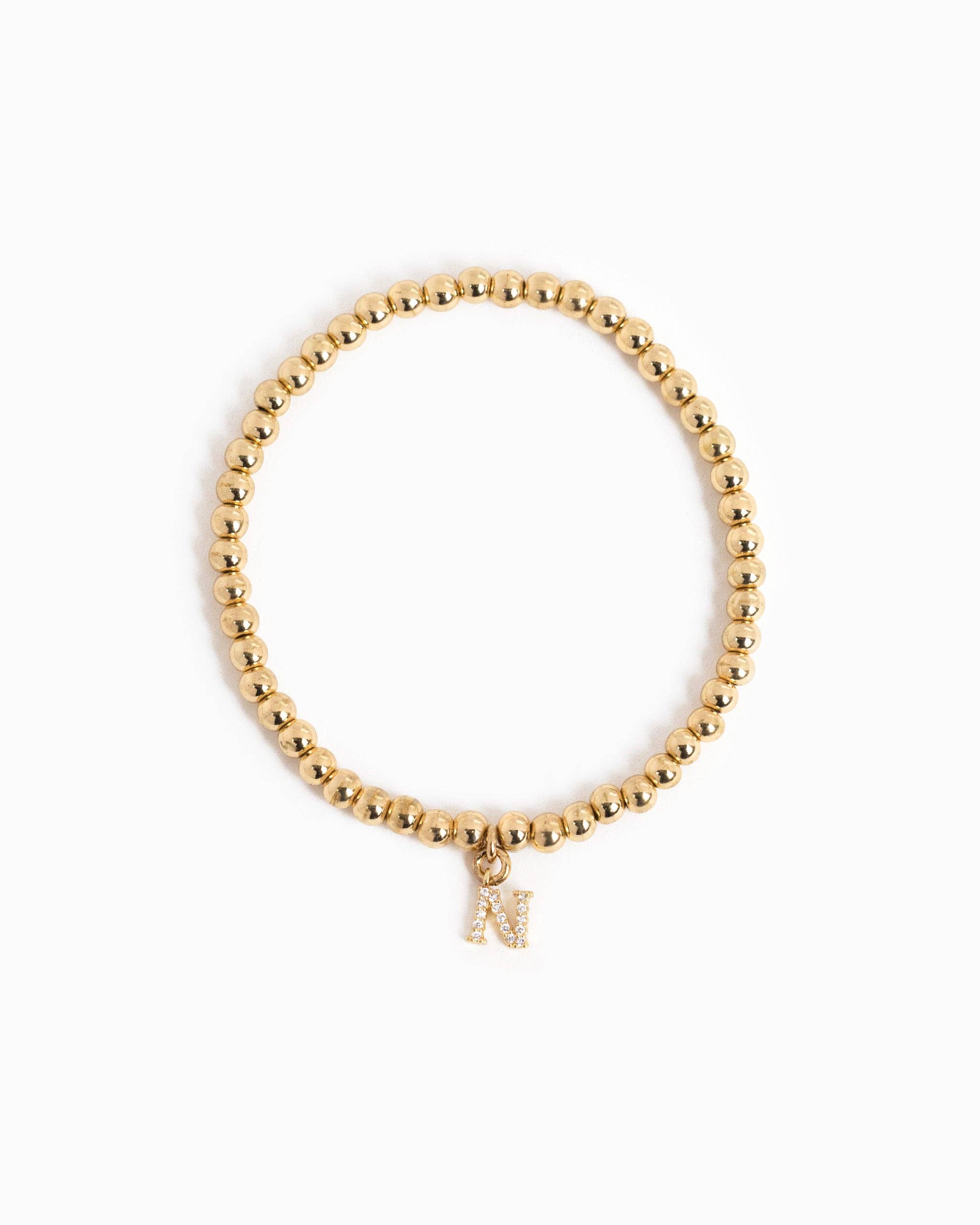 Sessori - Wholesale Charm/Dangle Bracelet - CZ Pave Letter Initial Stretch Bracelet12