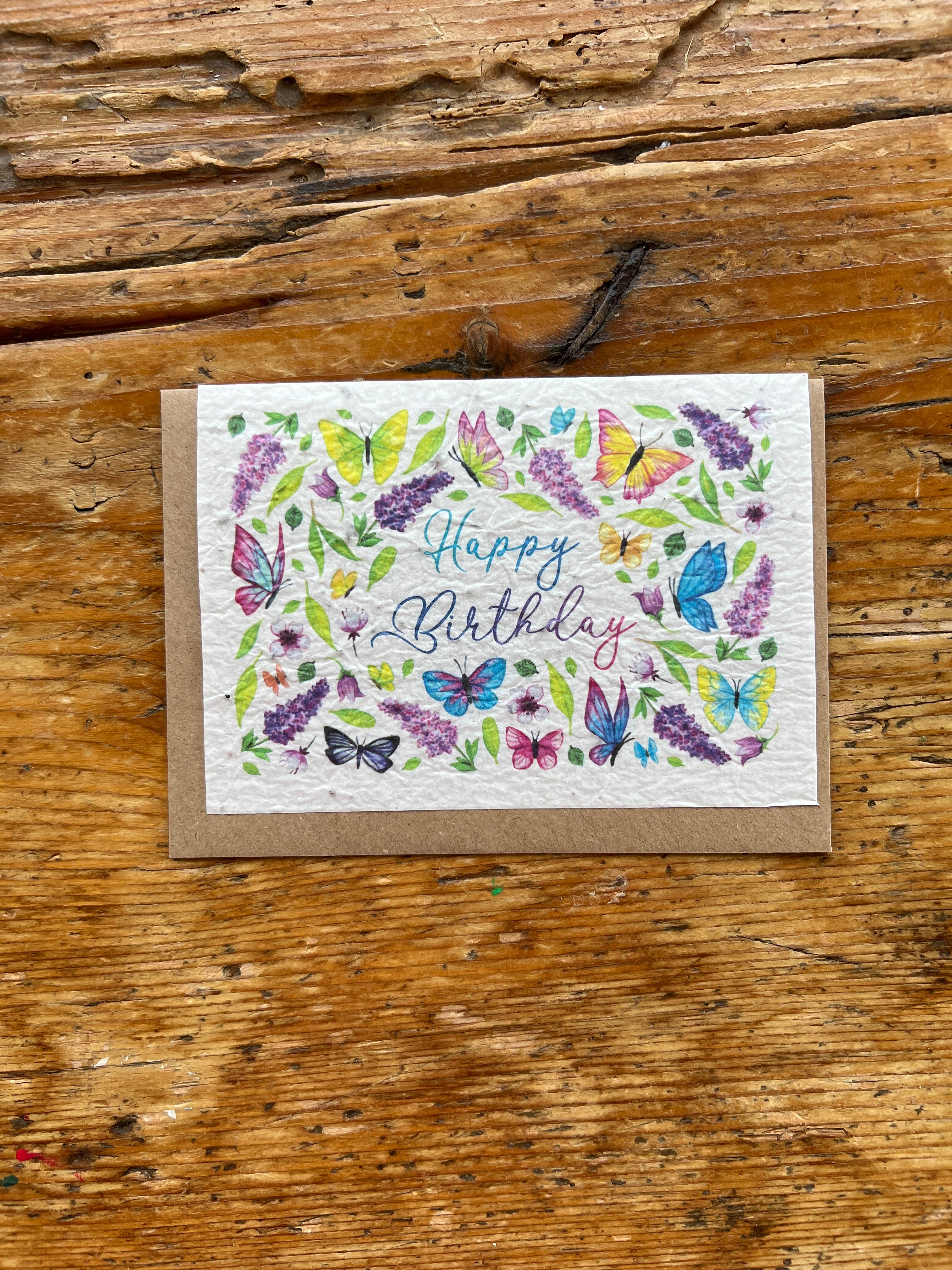 Les cartes de Lulu - Vendita all'ingrosso Biglietti di auguri - Biglietto di auguri di buon compleanno con semi a forma di pianta, in inglese