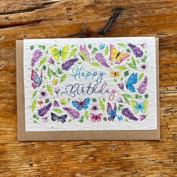 Les cartes de Lulu - Vendita all'ingrosso Biglietti di auguri - Biglietto di auguri di buon compleanno con semi a forma di pianta, in inglese0