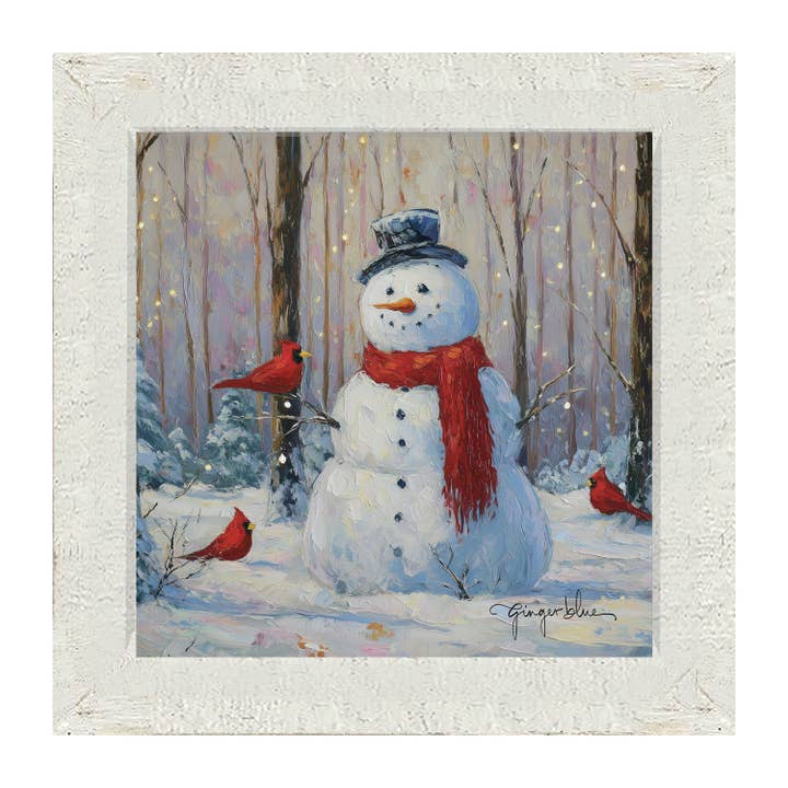 ginger blue - Wholesale Christmas Wall Art - Snowman with Cardinals2