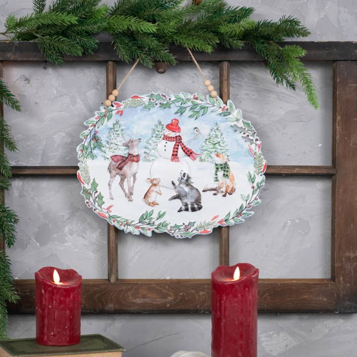 Ragon House - Wholesale Bord/bordje - BOS SNEEUWMAN BORD