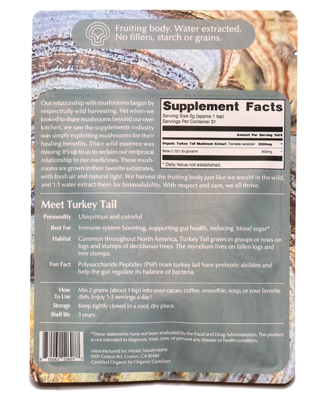 Ora Cacao - Vente Poudres protéinées/superaliments - Queue de dinde - Corps fructifère - Extrait aqueux 1:1 - Biologique1