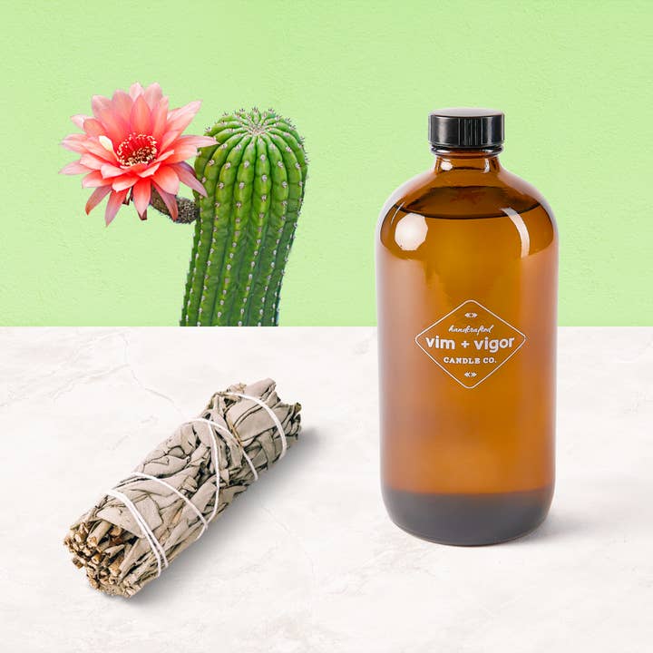 Cactus Flower + Desert Sage Reed Diffuser for wholesale by Vim + Vigor Candle Co