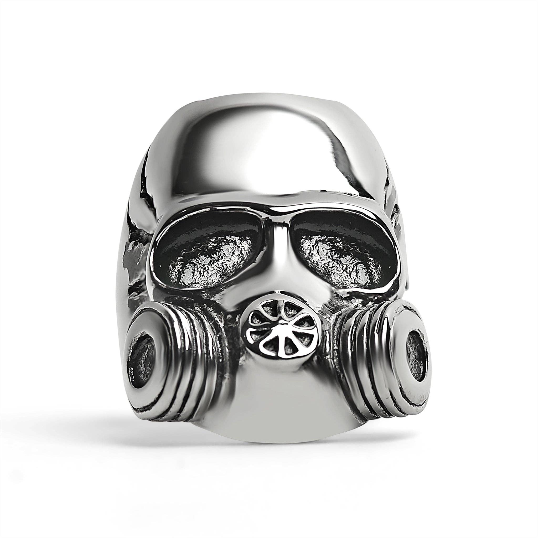 WJW - Wholesale Cocktail/Statement Ring - Stainless Steel Gas Mask Skull Ring0