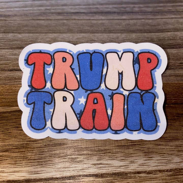 Trump train sticker for wholesale by Lake Shore To Main