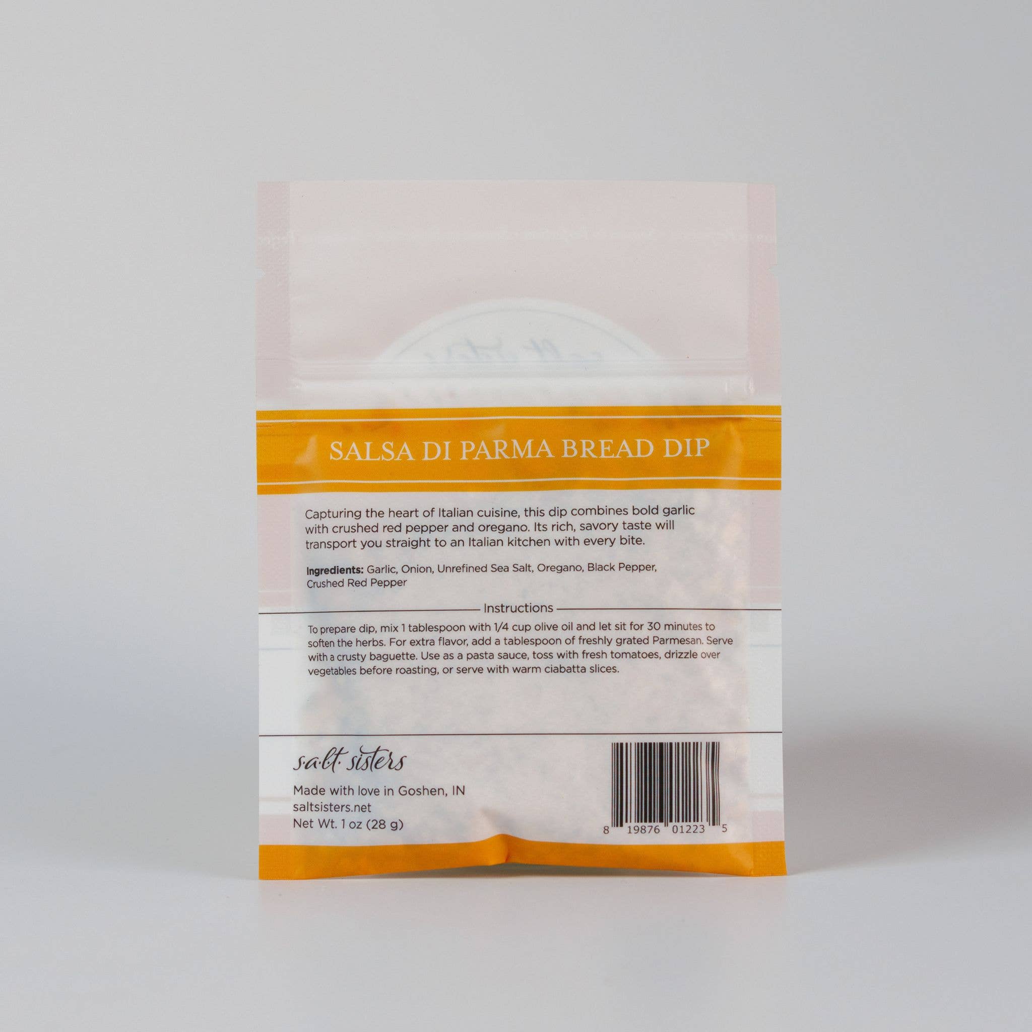 Salt Sisters – especiarias para molhos por atacado – Dip Mix - Salsa di Parma Bread Dip - Pesos Embalados1