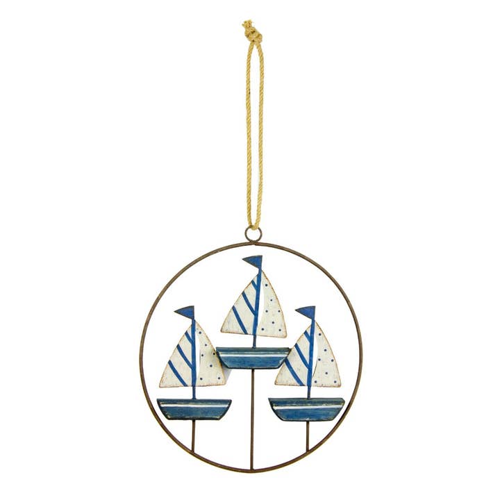 Anneau métallique avec yachts, 19 cm pour la vente par Nauticalia