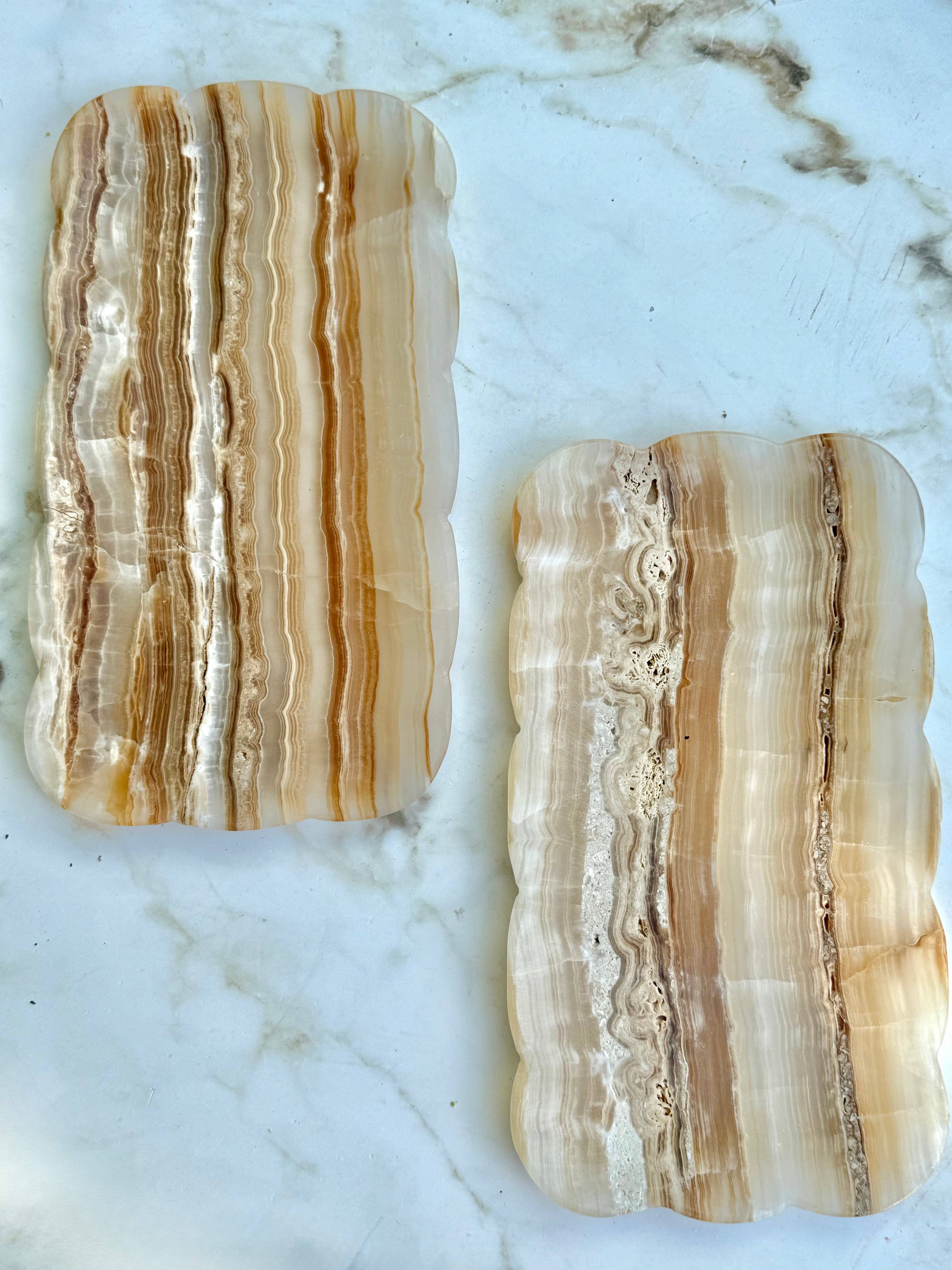 Villa Lua Home - Vendita all'ingrosso Vassoi decorativi - Vassoio Josaphine Onyx, Ambra2