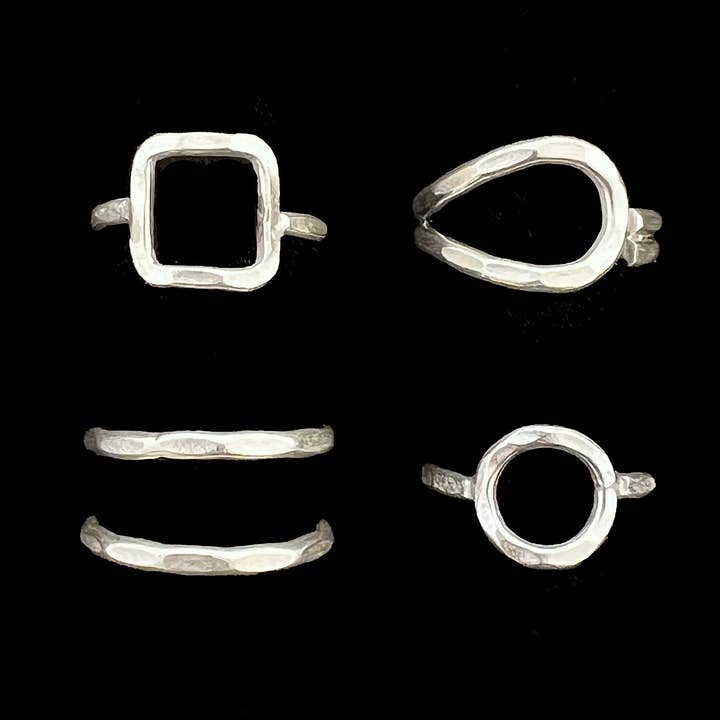 R2 - Anéis abertos martelados por atacado de Anantara