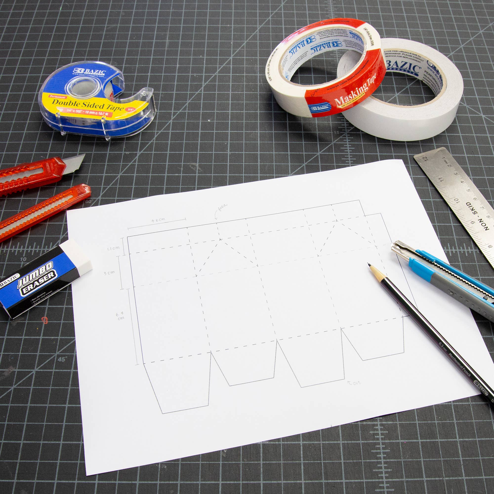 BAZIC Products - Wholesale Ruler - Stainless Steel Ruler w/ Non Skid Back 12" (30cm)1