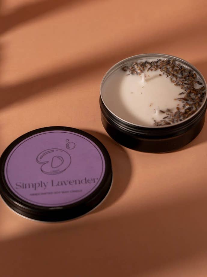 Simply Lavender Tin Candle for wholesale by Danla
