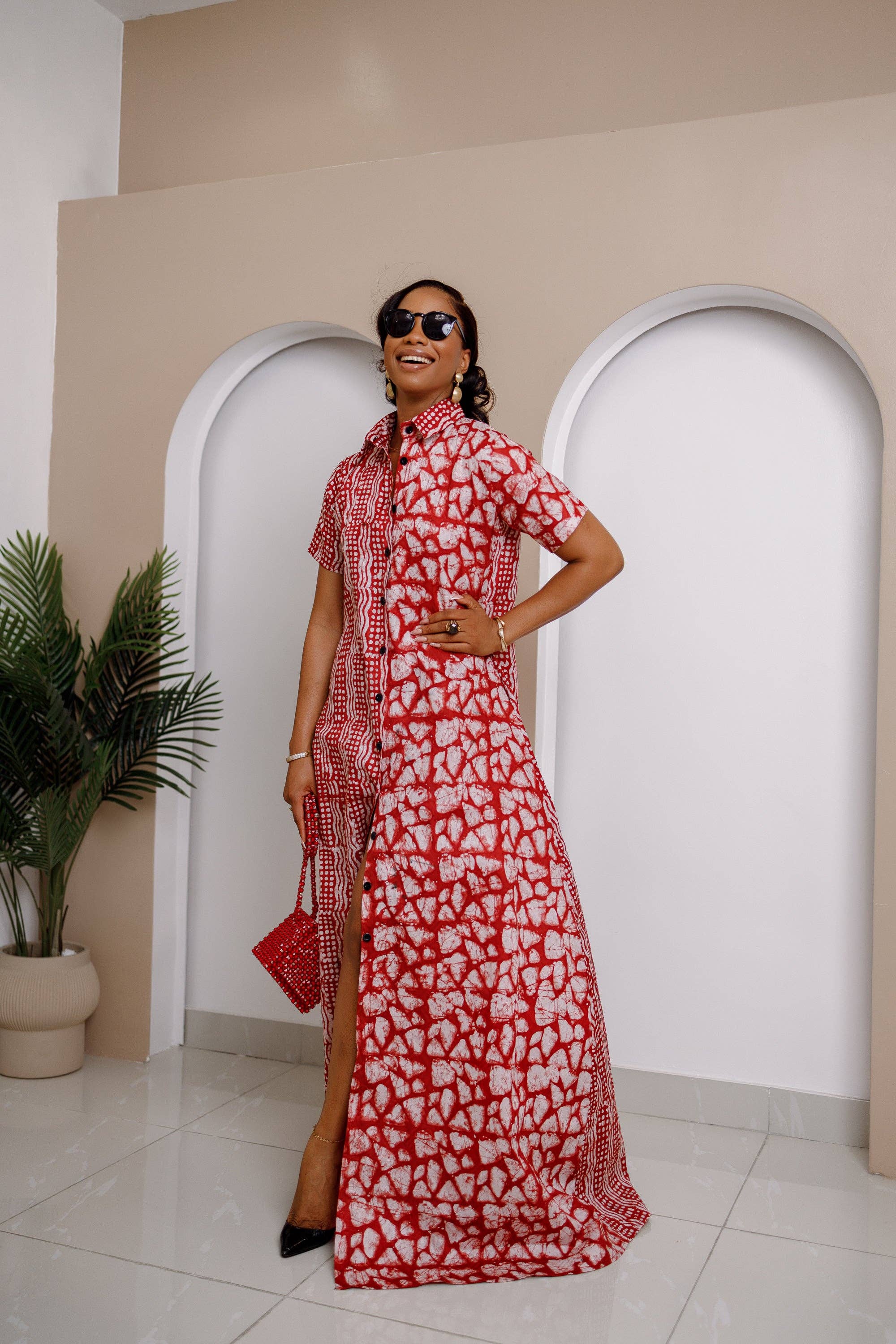 DUA MENKA - Wholesale Kaftan - Women's - Odiegwu Adire Maxi Kaftan Dress - Final Sale1