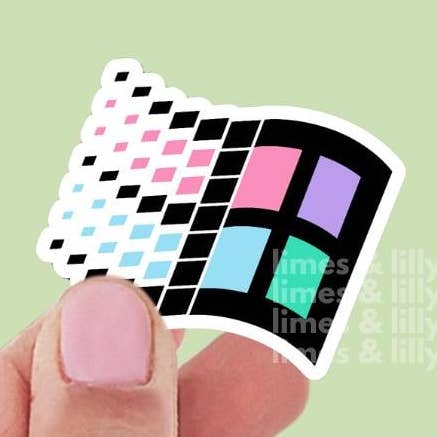 Limes & Lilly - Wholesale Sticker - Windows Logo Old School Vinyl Sticker0