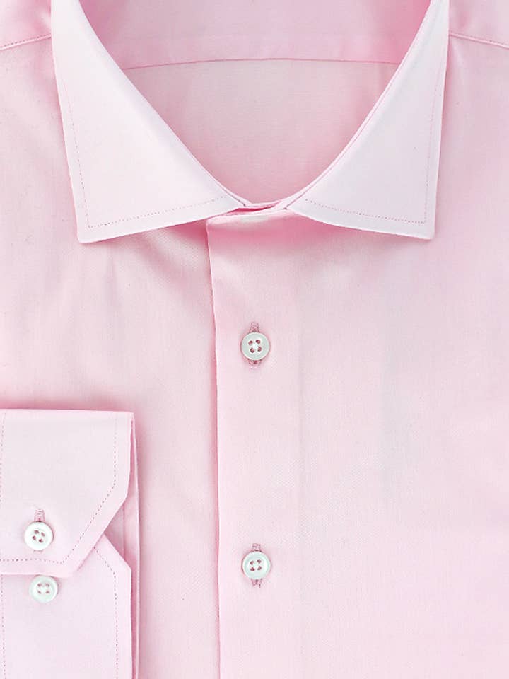 PALE PINK COTTON SATIN SHIRT for wholesale by Cotton Park
