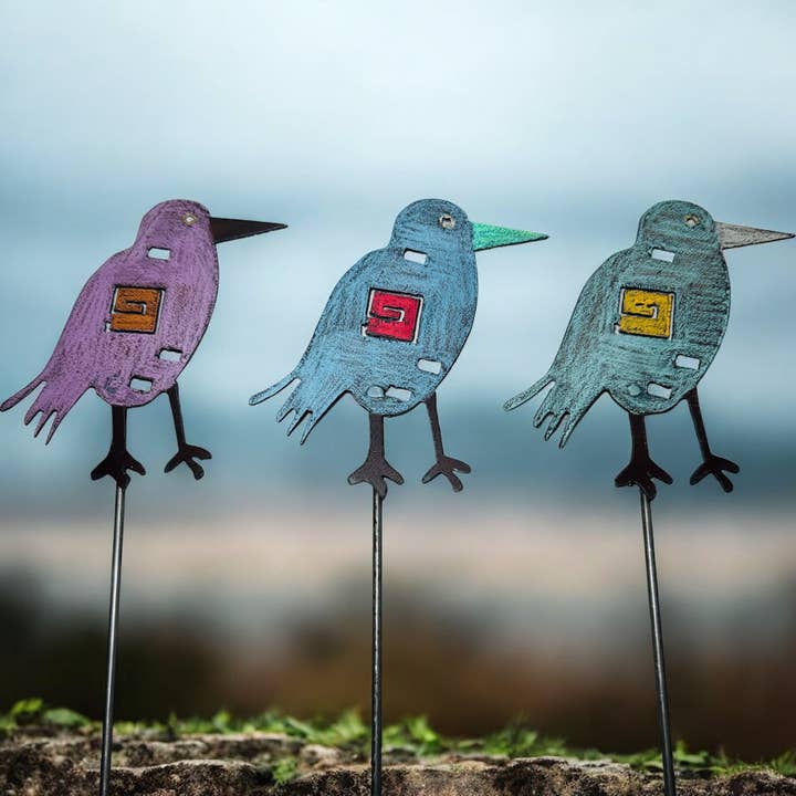 Picchetto da giardino per uccelli picchetto per piante piante da appartamento riciclato USA carino per la vendita all'ingrosso da parte di Iron Jewel