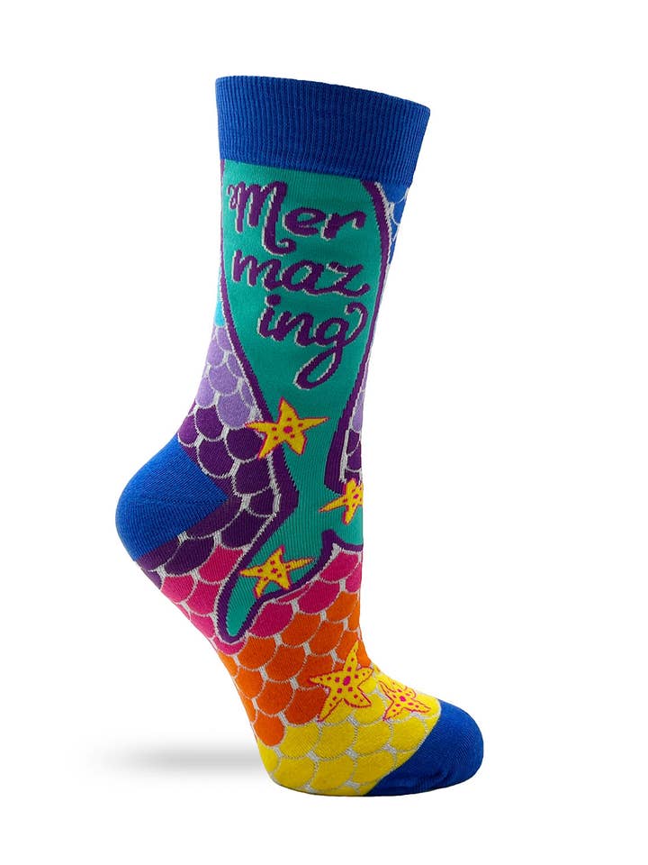Fabdaz - Wholesale Socks - Women's - Mermazing Women's Novelty Crew Socks1