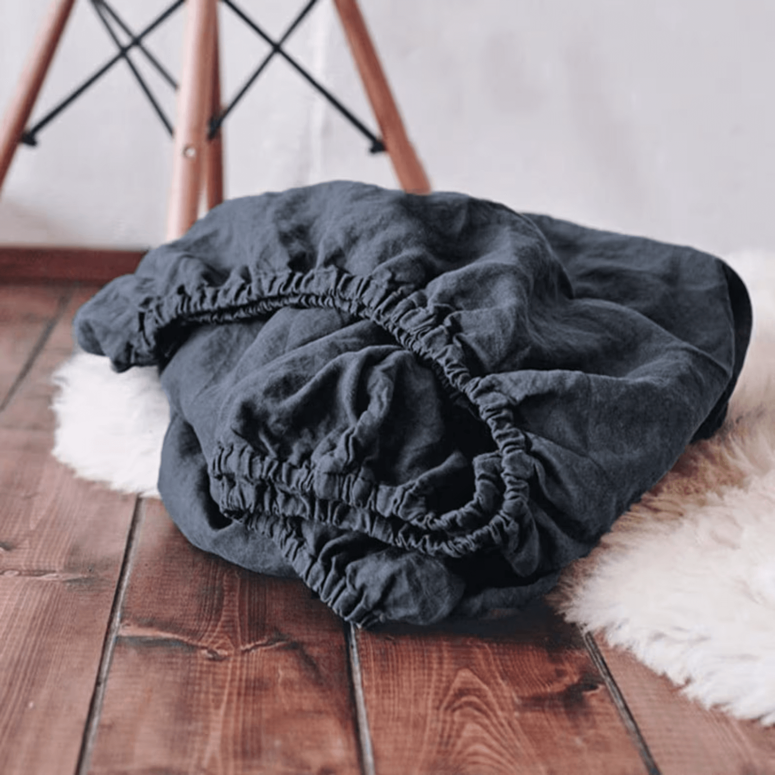 Q VITA - Wholesale Fitted Sheet - 100% French Linen Fitted Sheet (6 color options)10