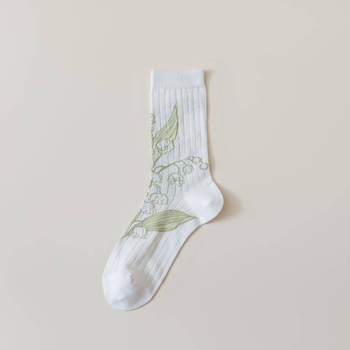 Funkyrel® Atzbranding Limited - Wholesale Socks - Women's - Rufia - Sweet Lily of The Valley Patterned Socks