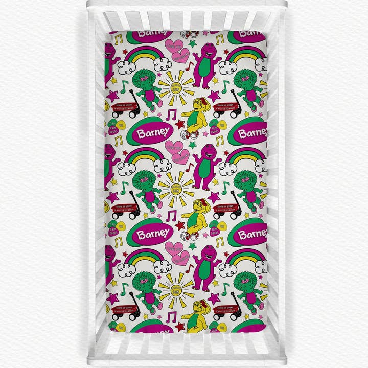Barney Bamboo Crib Sheet for wholesale by Secret Stock Reserve