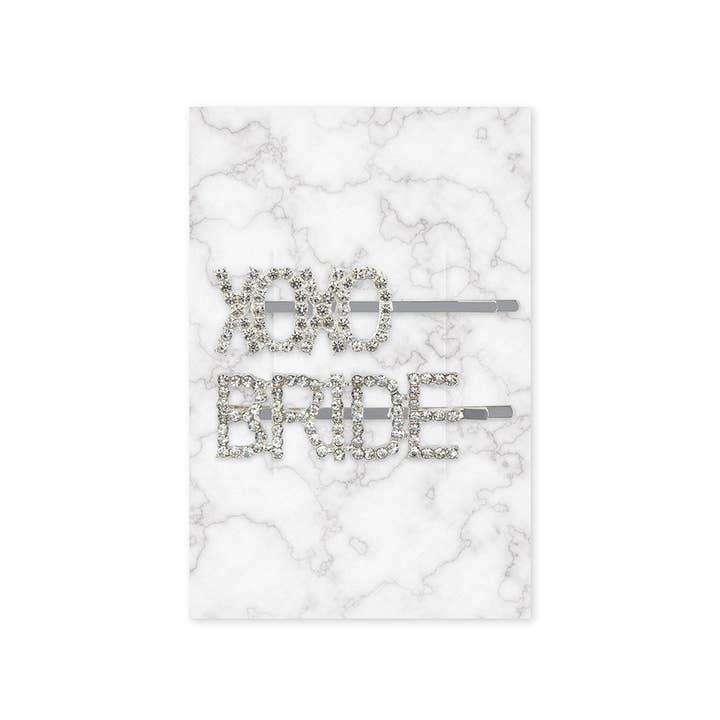 Weddingstar Inc. - Wholesale Hair Clip - Women's - Rhinestone Bridal Party Word Hair Clips - XOXO Bride