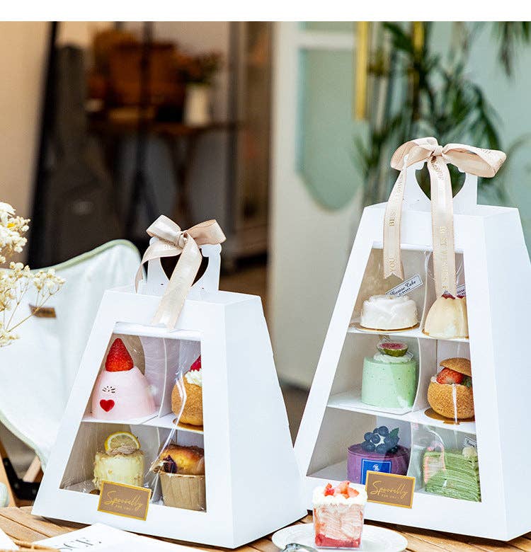 Elegant Design Supply – wholesale Chokladkartong – 3 nivåer Trapezoid Bageri/Cupcakes Dessertställ2