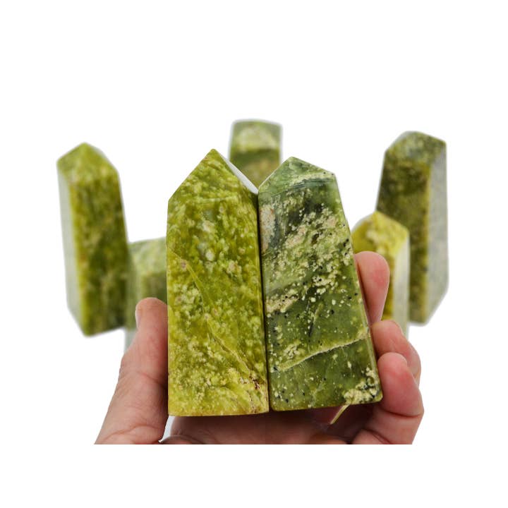 Kaia & Crystals - Wholesale Spiritual Stone/Crystal - 1 Kg Lot of Serpentine Obelisk Crystal (3-6 Pcs)8