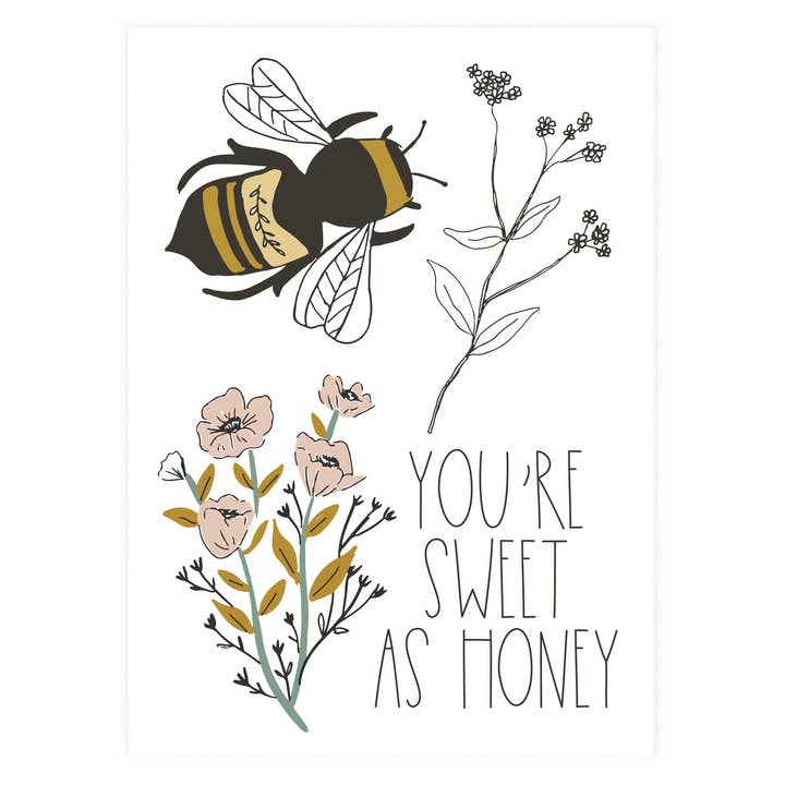 Potluck Press - Wholesale Love Card - Sweet As Honey Bee Greeting Card