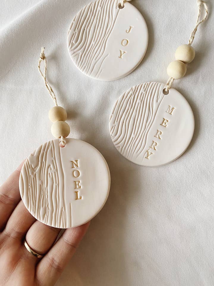 Hand Made Polymer Clay Tree Ornaments | Set of 3 for wholesale by SageClayCo