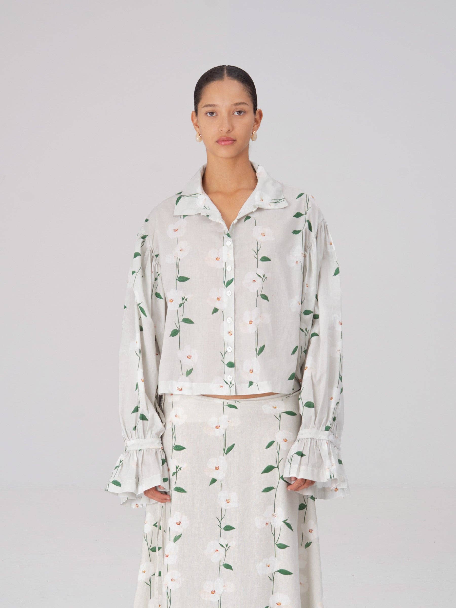 CARMEN SAYS - Venta al por mayor Camisa con botones - Mujer - Long Floral Spirit Flower Print Shirt1