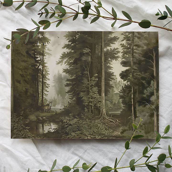 Green Enchanted Forest Wall Mural for wholesale on Faire