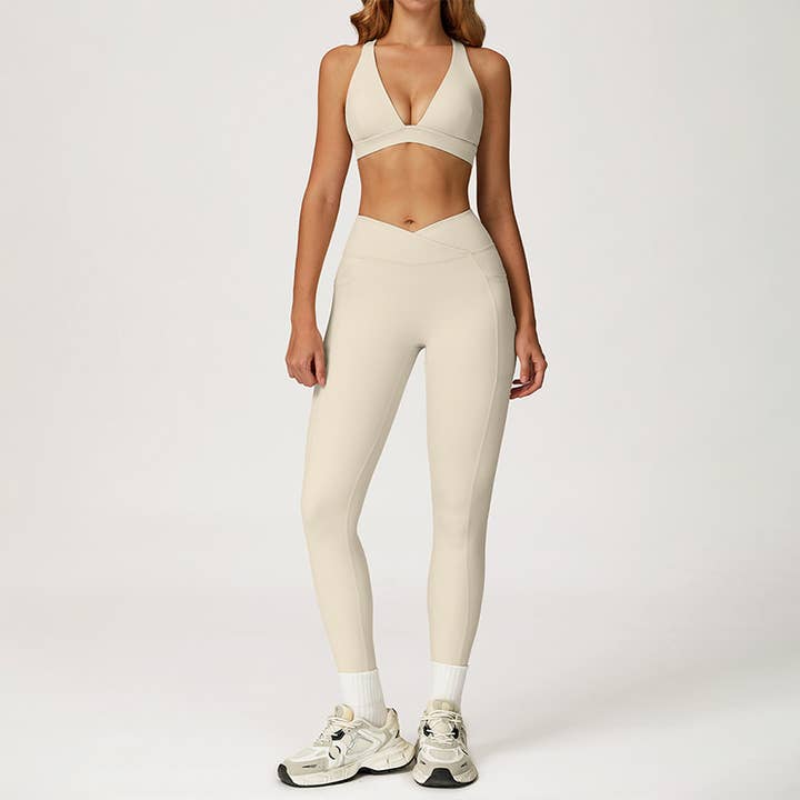 SPORTS BRA + HIGH WAIST LEGGINGS 2-PIECE SET for wholesale by WONDERXFANS