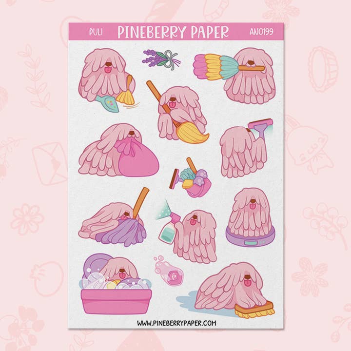 Pineberry Paper - Wholesale Sticker - Puli Sticker Sheet