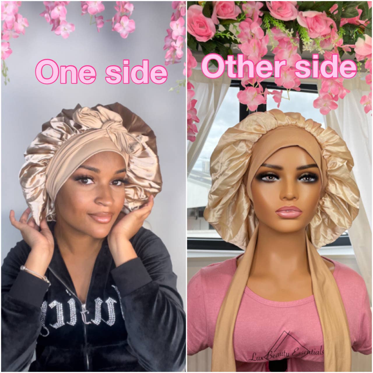 Lux Beauty Essentials Ltd - Vente Bonnet de nuit – femme - Bonnet Lux pour cheveux en satin de qualité4