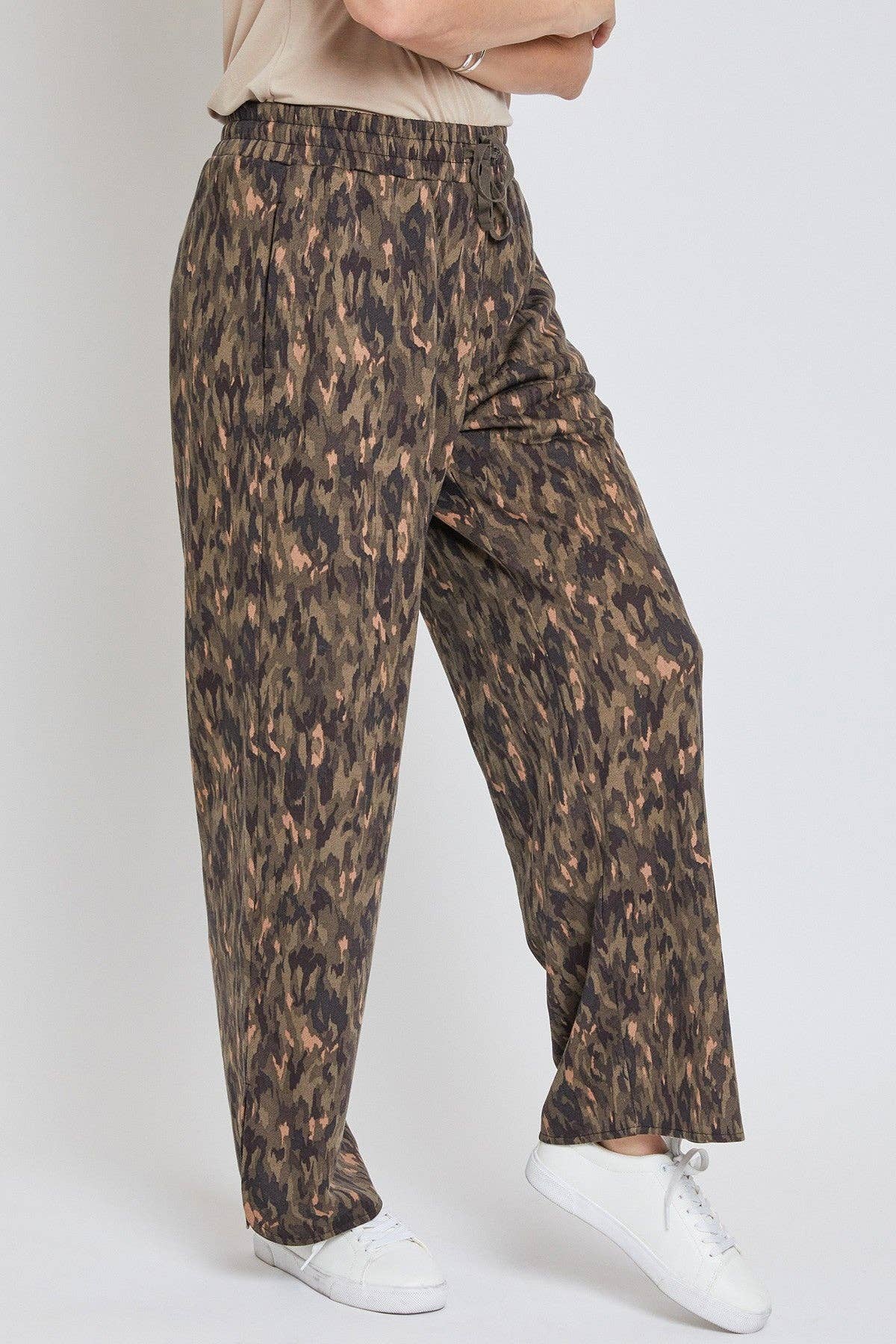 YMI - Wholesale Pants - Women's - Drawstring Wide Leg Pant with Side Slit-WP1087FR1