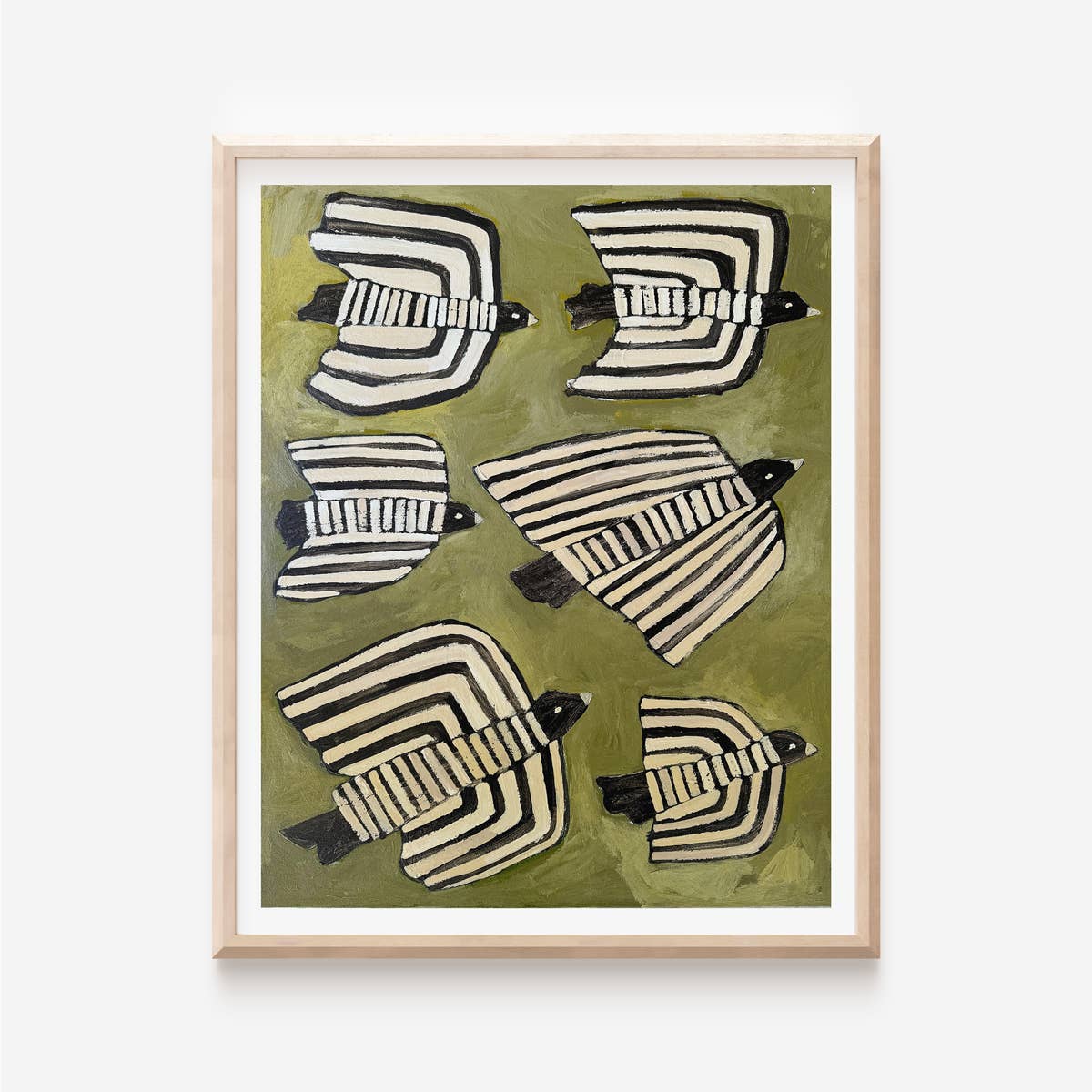 ALEX'S - Wholesale Art Print - Six Striped Birds Print
