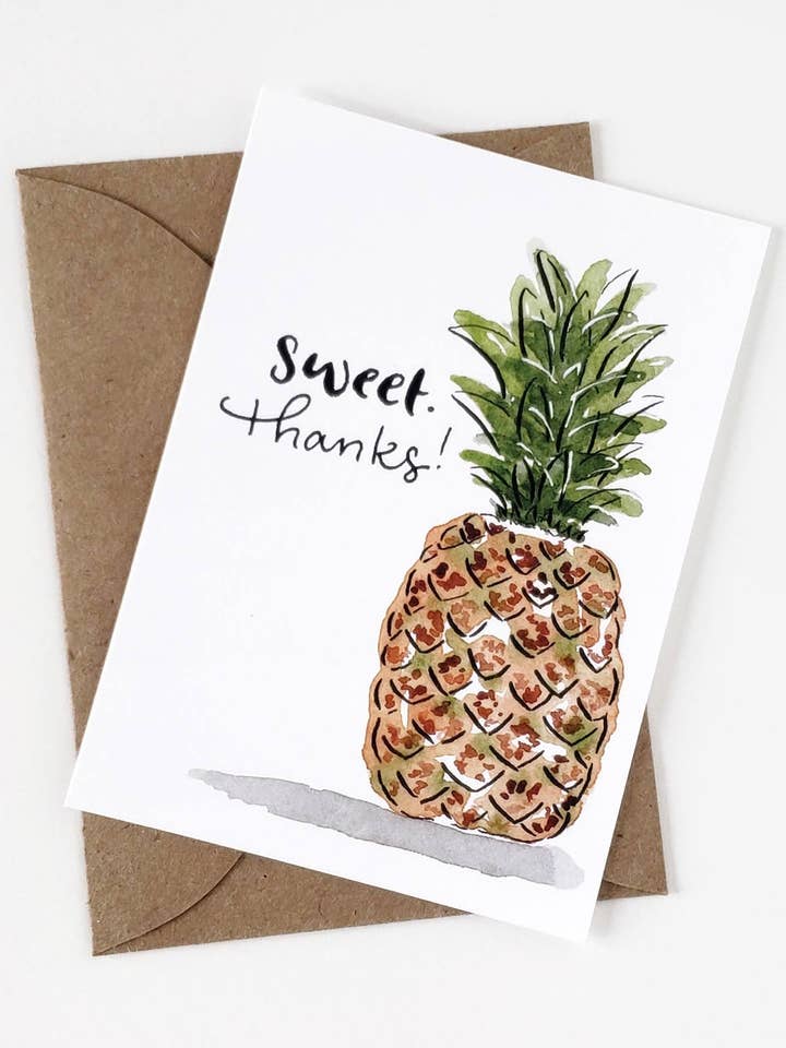 Mini carte de remerciement Ananas pour la vente par The Painted Pen
