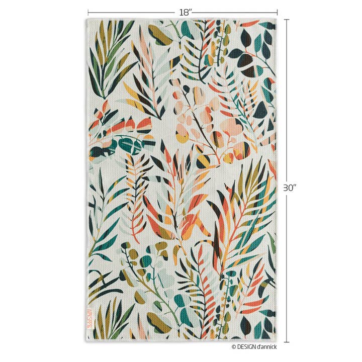 WerkShoppe – wholesale Tea towel – Colorful Leaves Microfiber Kitchen Towel6