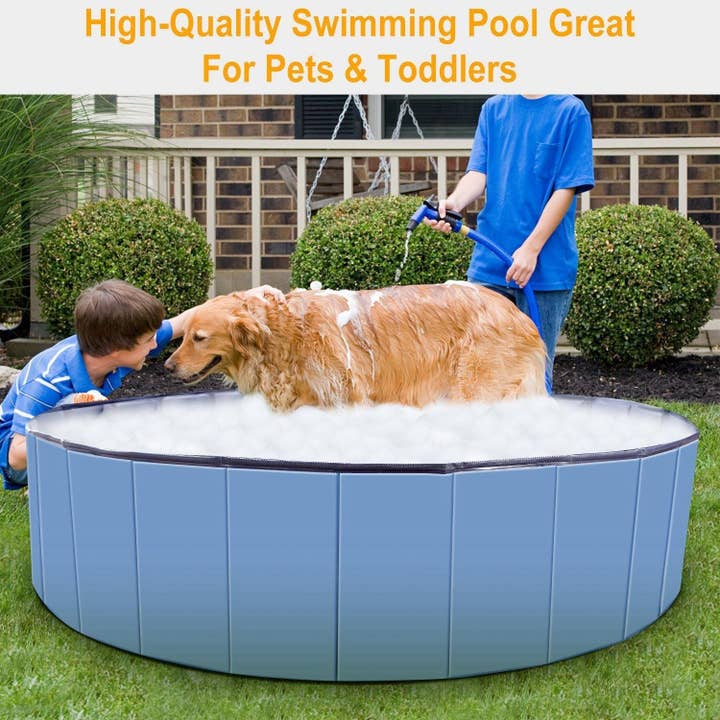 Naomi's Happy Place Shop – wholesale Inflatables – Foldable Pet Swimming Pool PVC Kiddie Baby Dog Swim Pool Bathing Tub Playmat Kids Pools2