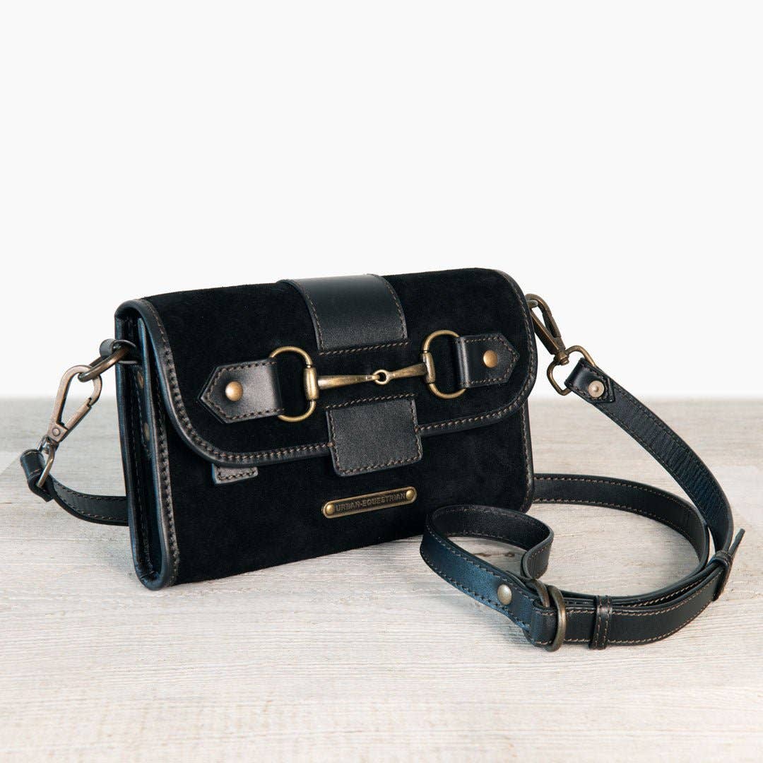 URBAN-EQUESTRIAN - Wholesale Crossbody Bag - Women's - Dalton - Horse Bit Crossbody Luxury Leather Handbag in Black on Black5