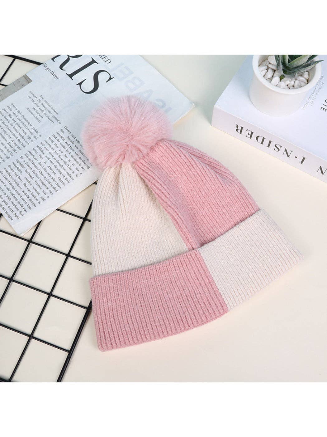 Funkyrel® Atzbranding Limited – wholesale Beanie – Women's – Haila - Women's Knitted Beanie with Pom Pom1